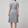 Coin grey Ikkat cotton wrap dress for women with adjustable waist tie and pockets by Abravi.
