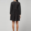 Ethnic-inspired black Ikat short dress with pockets, soft sustainable handloom fabric, festive styling.