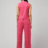 Sustainable candy floss pink pochampally Ikat cotton co-ord set for women and girls in handloom fabric.