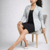 Women fashion Ikat handloom jacket crafted from Indian textiles in a modern silhouette.