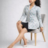 Sustainable fashion women jacket made with Ikat handloom Indian textiles