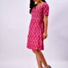 Handwoven Ikat dress for Indian women, pink wrap style sustainable fashion