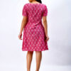 Back view of Indian handloom Ikat dress for women in pink, eco-friendly slow fashion apparel