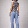 Back view of handloom Ikat co-ord set showing rear fit